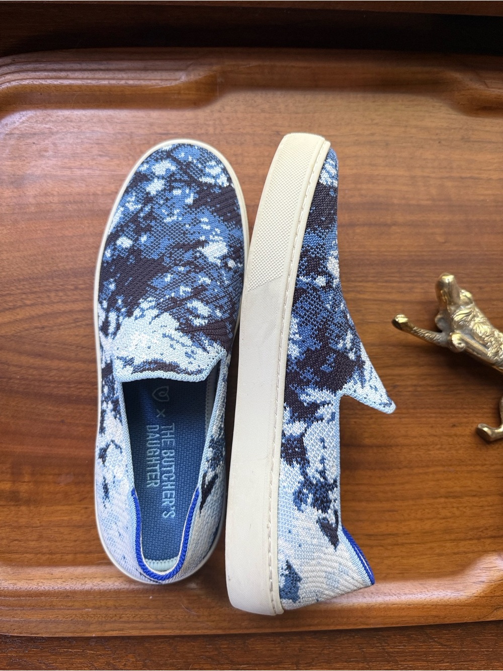 ROTHYS BUTCHERS DAUGHTER women sz 9 LIMITED EDITION BLUE SHIBORI FLAT SNEAKER